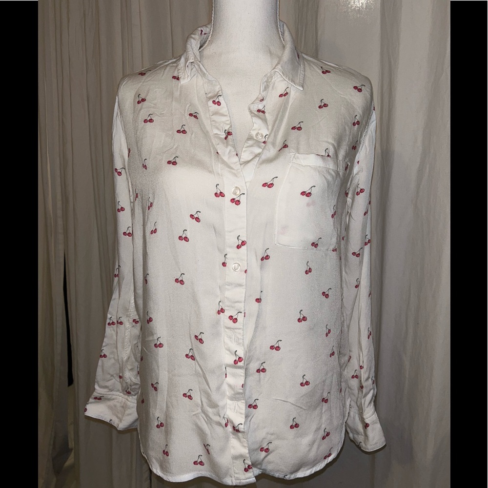 Super Soft Button Down Cherry Top - image 2